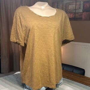 Gap Relaxed Scoop Neck Tee in Mustard - Organic Cotton